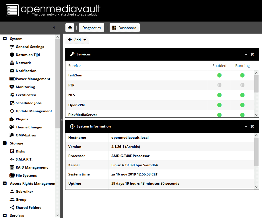 Je bekijkt nu Openmediavault extras installeren plus openvpn