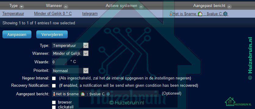 Notificaties via domoticz versturen 5 Notificaties via domoticz versturen 5