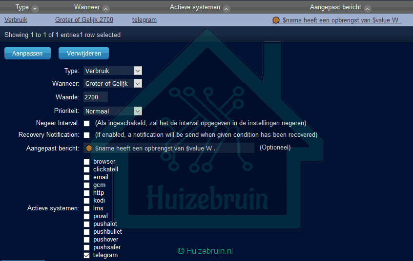 Notificaties via domoticz versturen 9 Notificaties via domoticz versturen 9