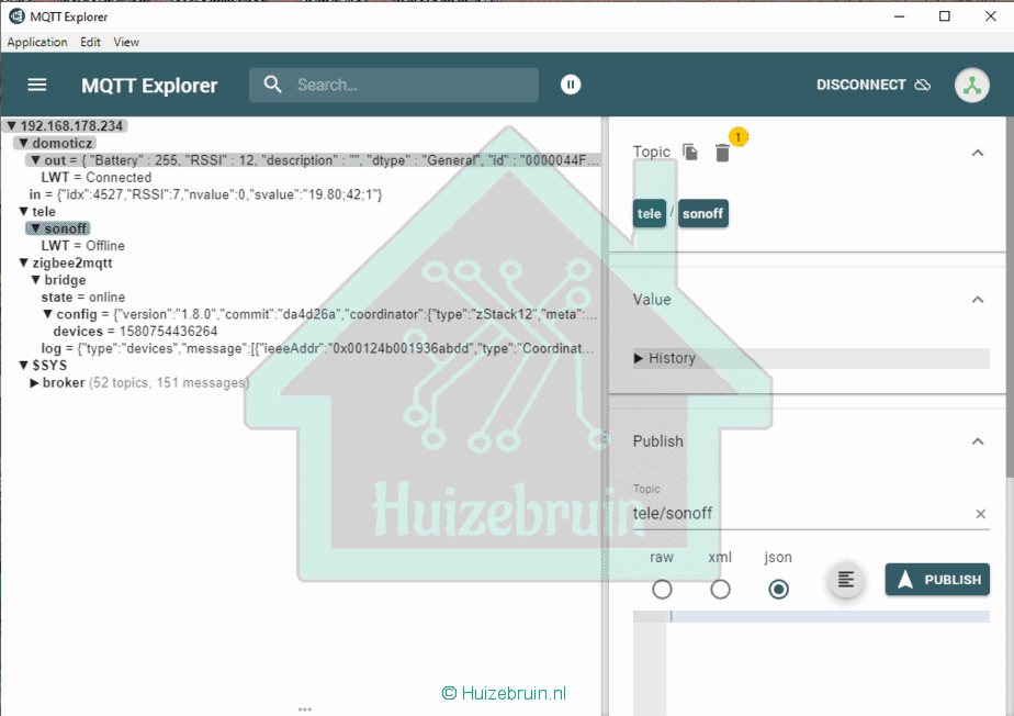 Zigbee verkeer bekijken met mqtt explorer 4 Zigbee verkeer bekijken met mqtt explorer 2