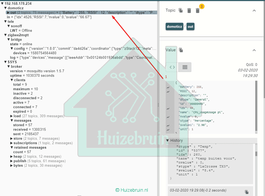 Zigbee verkeer bekijken met mqtt explorer 5 Zigbee verkeer bekijken met mqtt explorer 3