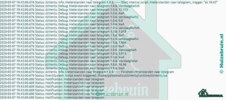 Meterstanden naar Telegram dal en hoog tarief en totaal en gas vanuit Domoticz 8 Meterstanden naar Telegram dal en hoog tarief en totaal en gas vanuit Domoticz 6