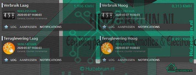 Slimme meter (p1) opsplitsen naar 4 tellers Domoticz met Lua 4