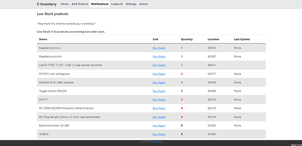 Update E-Inventory Versie 1.0.12 5 Update E-Inventory Versie 1.0.12 2