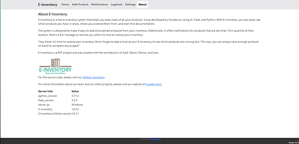 Update E-Inventory Versie 1.0.12 7 Update E-Inventory Versie 1.0.12 4