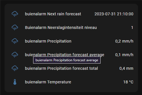 Buienalarm voor Home Assistant 12 Buienalarm voor Home Assistant 3